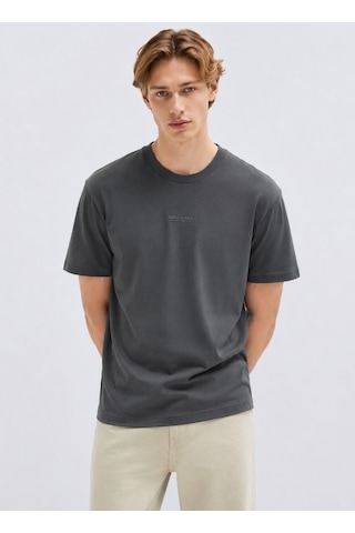 Mavi M0613348-91268 Mavi Jeans Baskılı T-shirt Erkek Tişort Füme