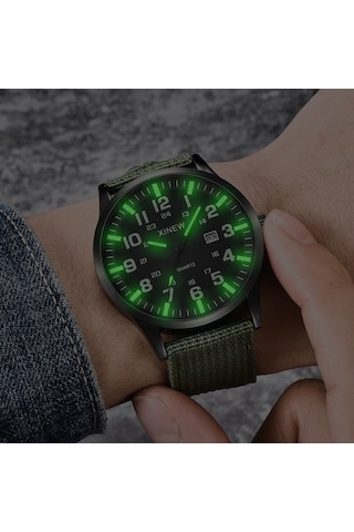 Prestigegoods Takvimli Kanvas Kordon Nk2086 Erkek Kol Saati: Ergonomik Ve Şık Otomatik Saat Metalik