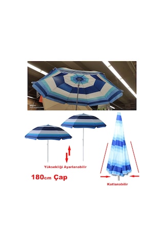 Plaj Deniz Bahçe Balkon Piknik Güneş Şemsiyesi katlanır 180cm