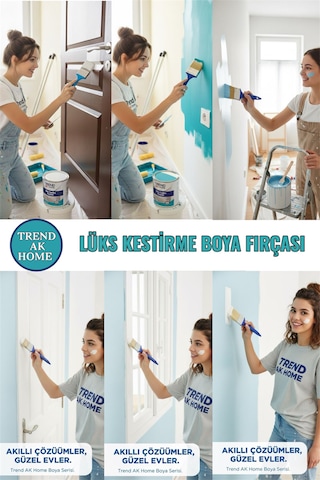 4'lü Lüks Kestirme Boya Fırçası 4 Adet