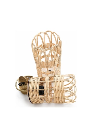 Bambu Bardak Model Sarkıt Avize 16 Cm E27 Duylu Dekoratif Bambu Avize Ahşap