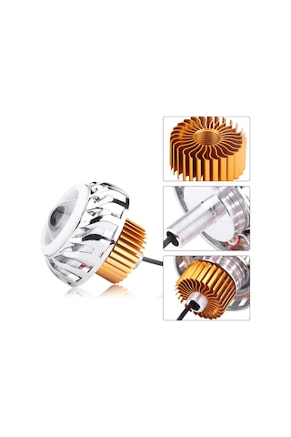 Xiyyadms Motorcycle Led Ön Farı, Çift Melek Gözü, Flaş Fonksiyonu, Hızlı/alçak Işık, Uçak Alüminyum Kasa, Evrensel Uyum 12-80v