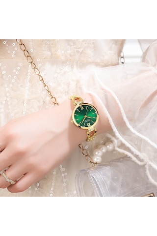 Curren 9092 Quartz Kadin Kol Saati Orjinal Kutusunda -yeşil Renk Kadran Gold