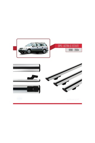 Opel Astra G Sw 1998-2004 Arası İle Uyumlu Basic Model Ara Atkı Tavan Barı Gri 3 Adet