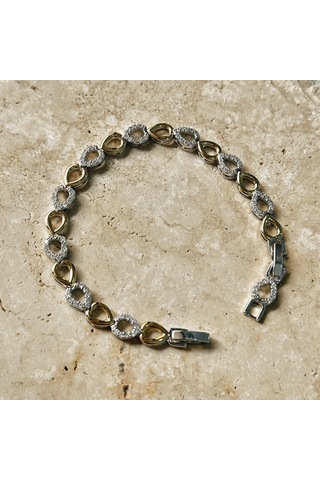 Vıp Seri Damla Zirkon Bileklik Gold