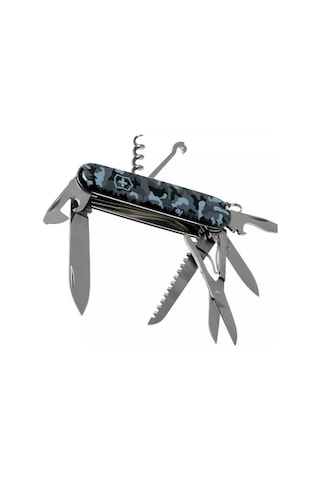 Victorinox Huntsman 1.3713.942 Kamuflaj İsviçre Kamp Çakısı Mavi - Siyah