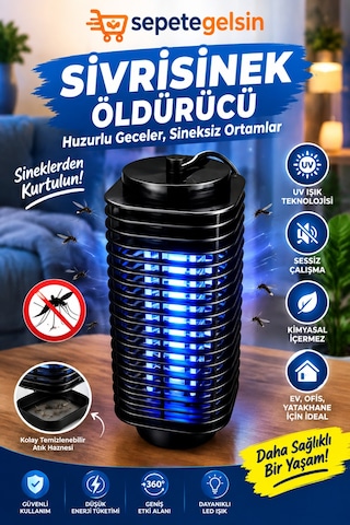 Sepetege Gelsin Sivrisinek Öldürücü Cız Lamba 220 V Elektrikli