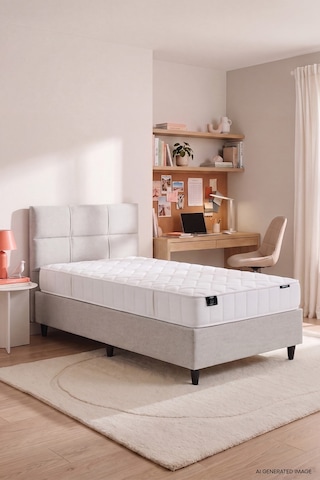 Yataş Supreme Star Lento New Deep Yatak Baza Başlık 3'lü Set - Krem 120 x 200