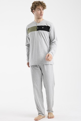 Sementa Blok Detaylı Regular Fit Pijama Takım - Gri Gri