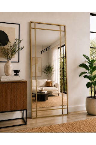 Effe 180x80 Cm Gold Metal Çerçeveli Dekor Ayna