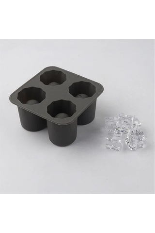 Didadodo Silikon Küp Kalıp Fincan - 4'lü Buz Kalıbı, Siyah - 2 Adet Siyah Yeni Tasarım Siyah