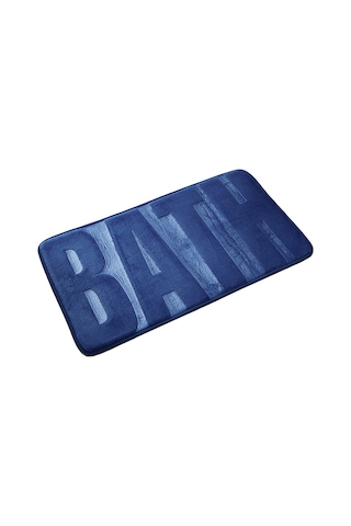 Youmex Flannel Banyo Paspası 45x75cm: Su Emici, Kaymaz Tabanlı, Yumuşak Dokulu, Ev Dekoru İçin Dikdörtgen Desenli Koyu Mavi