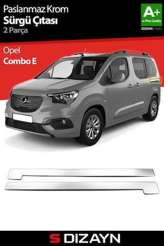 S-dizayn Opel Combo E Krom Sürgülü Kapı Çıtası 2 Prç 2019 Üzeri A+ Kalite