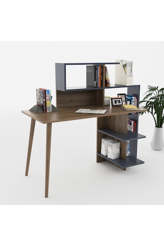 Lagomood Uzay Çalışma Masası Antrasit-Ceviz