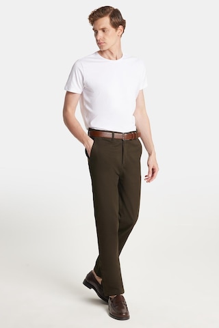 Tudors Erkek Regular Fit Chino Esnek Yandan Cepli Önü Fermuarlı Pamuklu Dokulu Haki Pantolon-34527 Haki