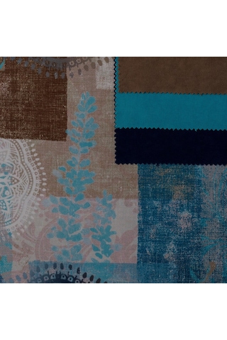 Motifli Patchwork Desenli Dokuma Dijital Baskılı Petek Kumaş