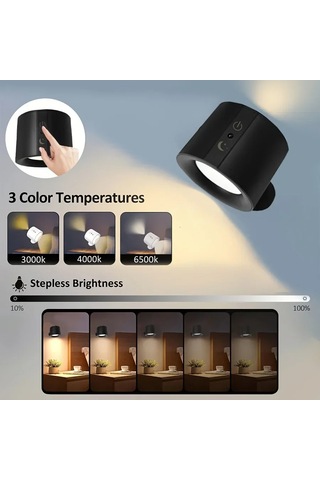 Liangmei Modern Manyetik Dokunmatik Led Duvar Lambası Şarj Ahşap