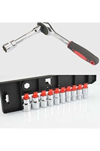 12 Parça 1/4'' Lokma Seti Standlı Cırcır Set Kaliteli Lokma Takımı Anahtar Seti Anahtar Takımı
