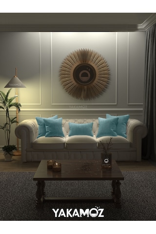 Br Yakamoz Nil Yeşili Kırlent , Yastık Kılıfı Kadife Görünümlü Velvet Touch Serisi Nil Yeşili