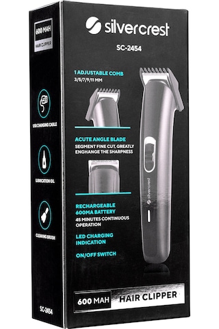 Silver Crest SC-2454 1 Ayarlanabilir Taraklı Şarjlı Saç Sakal Kesme Tıraş Makinesi