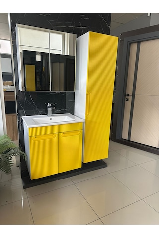 65 Cm Lake Banyo Dolabı Aynalı Ve Boy Dolaplı Kendinden Kulplu