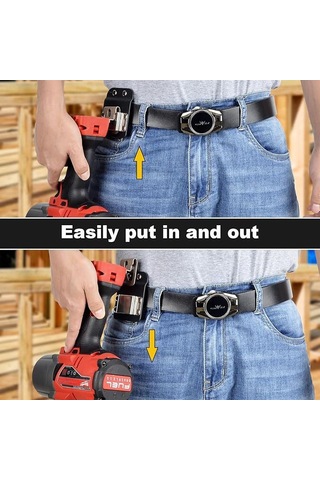 Kangvka 304 Paslanmaz Çelikli Evrensel Araç Tutucu - Akülü Matkap, Darbe Matkap, Çivi, Metre Çevre Ve Tutturucu Aracılar İçin Güvenli Klipsli Tasarım