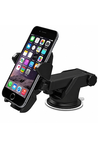Teknoway Tw775 Vantuzlu Uzayabilen Araç İçi Telefon Tutucu Siyah