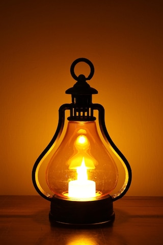 Led Mum Vintage Retro Gaz Lambası Tipi Pilli Dumansız Alevli Dekoratif Yapay Mum Işıldak Lamba Bakır Sarı