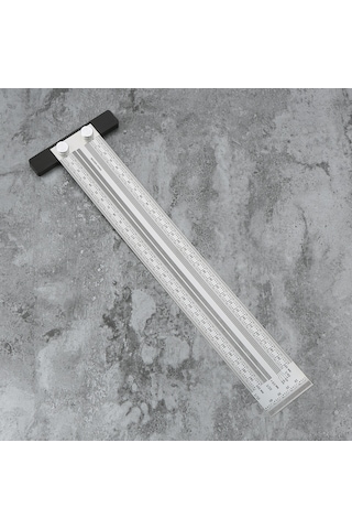 Honmex Stahl Çizim Cetveli, T-tipi Ahşapçı Aleti, 300mm Ölçü Ve Çizim Fonksiyonu