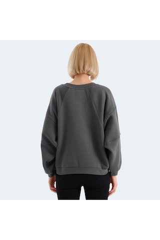 Slazenger VIA Kadın Oversıze Koyu Gri Sweatshirt