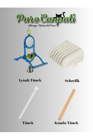 Purecanpati Aynalı Tünekli Salıncak Ve Kafes Aksesuar Seti