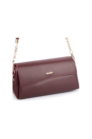 Nas Bag Kadın Sade Şık Omuz Ve Çapraz Çanta En 24 Cm Boy 12 Cm Bordo Diğer