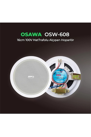 Osw-608 Alçıpan Tavan Hoparlör 16cm 100v Trafolu Beyaz