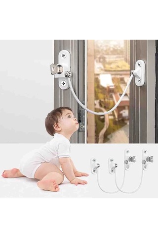 Adet Pencere Sınırlayıcı Kilidi Pencere Sınırlayıcı Bebek Pencere Kilidi Pencere Kilidi Kapı Kilidi Renk: Beyaz