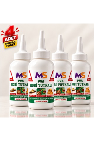 3 Adet Pva Hobi Tutkalı 150 Gram Şeffaf Hazır Ahşap Karton Kumaş Kağıt Uygulama Maket Yapıştırıcısı