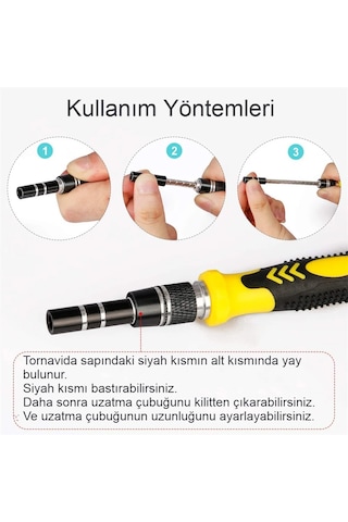 Süper Hassas Tornavida Seti 115 Parça Çok Amaçlı Krom Vanadyum