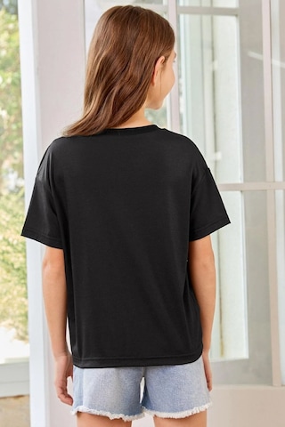 Uyguntarz Çocuk Fine Baskılı Pamuklu Tshirt Siyah