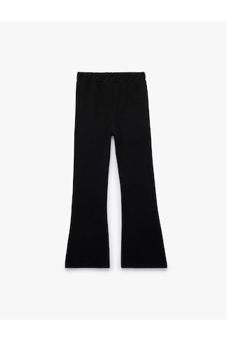 Koton Beli Lastikli Basic İspanyol Paça Pantolon Siyah 7wkg40118ak