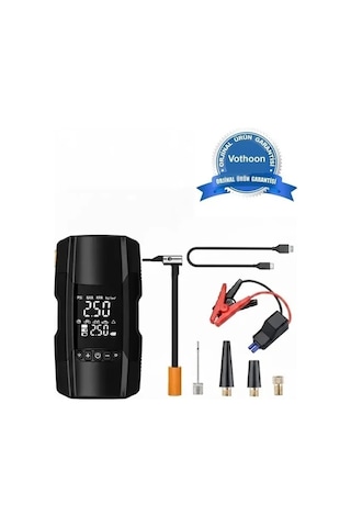 Şarjlı 10.000 Mah Akıllı Dijital Lastik Şişirme Pompası 150 Psı 12v Akü Şarj Takviyeli Çok Renkli