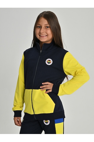 Fenerium Çocuk Trıbun Yapboz Detaylı Sweat Lacıvert-sarı