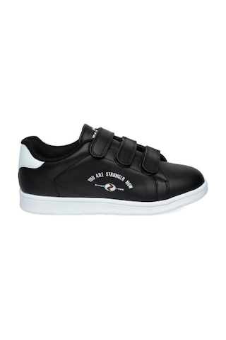 Row Milena 037-24 Deri Cırtlı Fashion Kadın Sneaker Siyah Beyaz Siyah