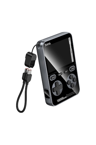 Hoco. Q47 Shine 10.000 Mah Pd 20w Dahili Retro Oyun Konsollu Powerbank - Siyah Siyah