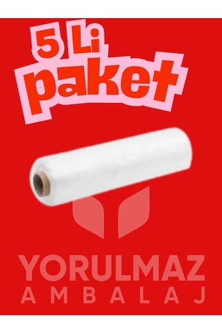 Şeffaf Büyük Boy Rulo Poşet Dayanıklı, Çok Amaçlı, Gıda Saklamaya Uygun, Ev & Mutfak İçin Pratik 5 Li Paket