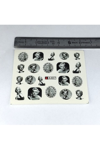 Marilyn Monroe Tırnak Dövmesi Vinil Sticker Çoklu Nail Dövme Film Artist Figür 6x5.5