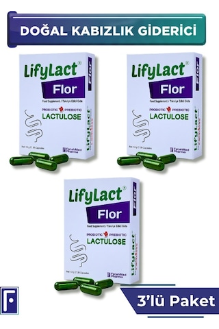 Flor Probiyotik Kapsül , Prebiyotik , Laktuloz, 3'lü Avantaj Paketi