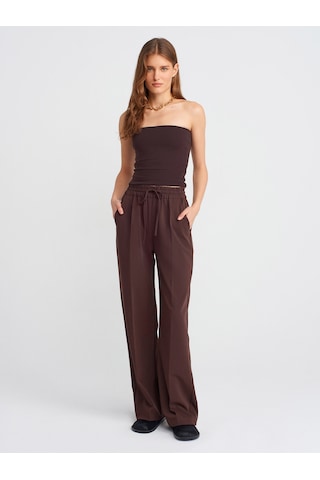 Dilvin 20659 Crop Top-koyu Kahve Koyu Kahve