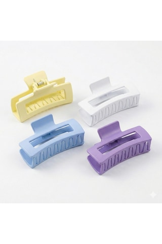 Kadın 4 Lü Set Renkli 9 Cm Mandal Toka 1.seçenek