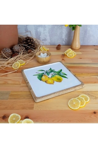 Bambum Kangura Limon Kare Tepsi Orta Renkli