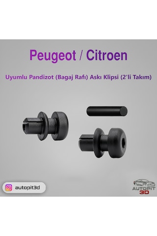 Peugeot / Citroen Uyumlu Pandizot Bagaj Rafı Askı Klipsi 2li Takım