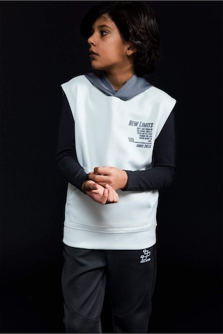 Defacto Erkek Çocuk Kapüşonlu Baskılı Skuba Dalgıç Kumaş Kolsuz Sweatshirt G6137a826spgr492 Gri-gr492